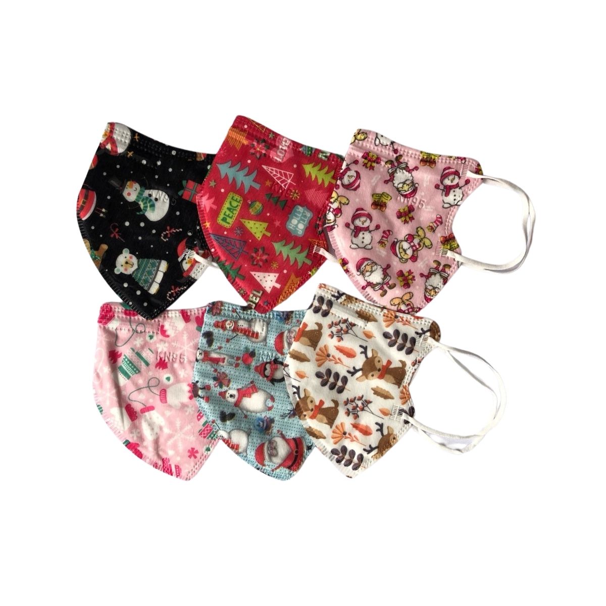 Foto 2 pulgar | Paquete De 20 Piezas De Cubrebocas Para Niños, Diseños De Navidad.
