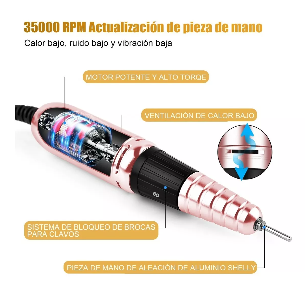 Foto 2 | Pulidor Esmeril para Uñas Profesional 27 Piezas Rosa
