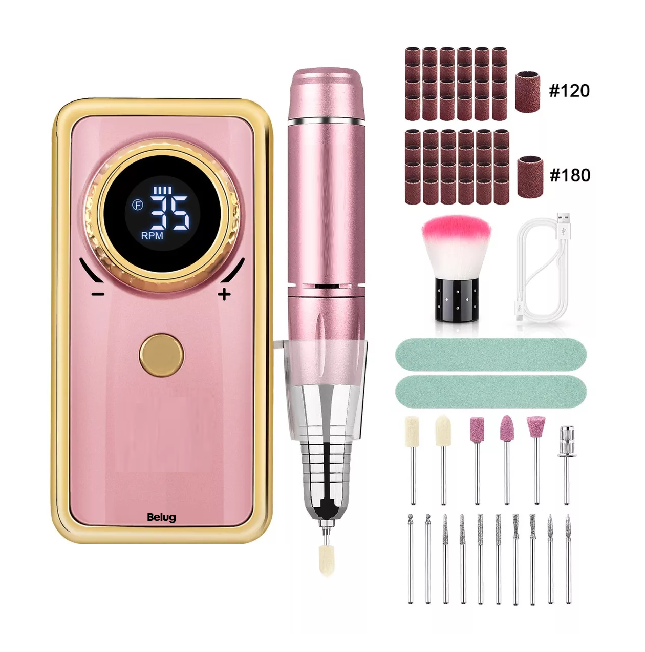 Foto 2 | Pulidor Esmeril Taladro De Uñas Acrílicas 35000rpm Rosa Belug