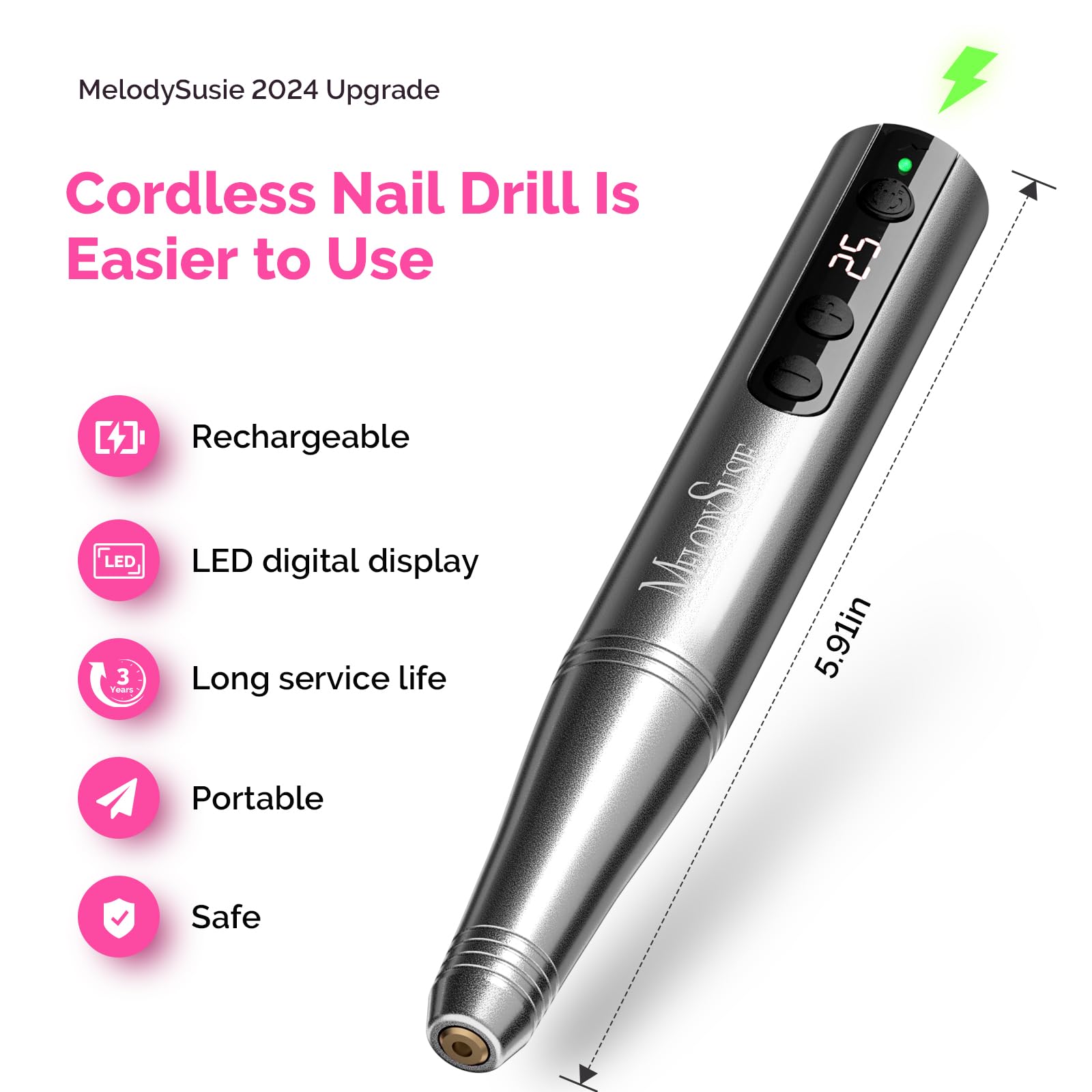 Foto 4 pulgar | Máquina Perforadora De Uñas Melodysusie Cordless Electric, Kit 11 En 1 - Venta Internacional.