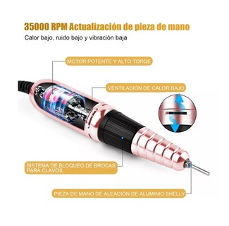 Foto 2 | Pulidor Esmeril Drill Para Uñas Profesional C/pedal 35000rpm Multicolor Belug