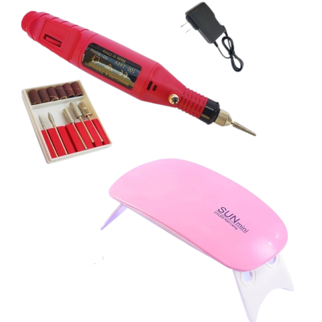 2 Mini Lampara De Uñas Personal Y Pulidor Estudiantil