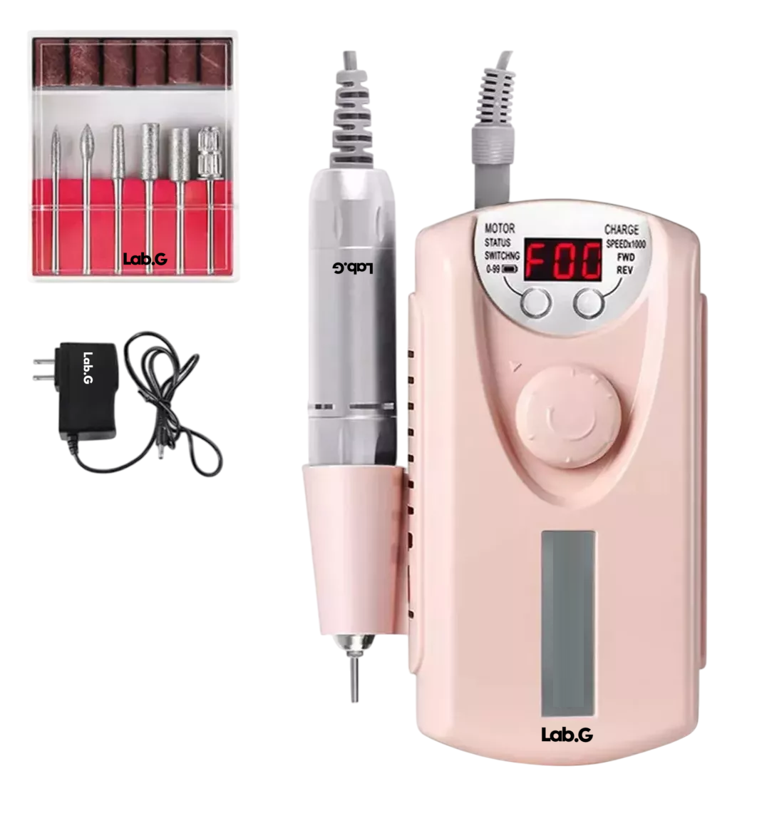 Esmeril Para Uñas Profesional Lab.g Drill Pulidor Kit 35000 Rpm Rosa
