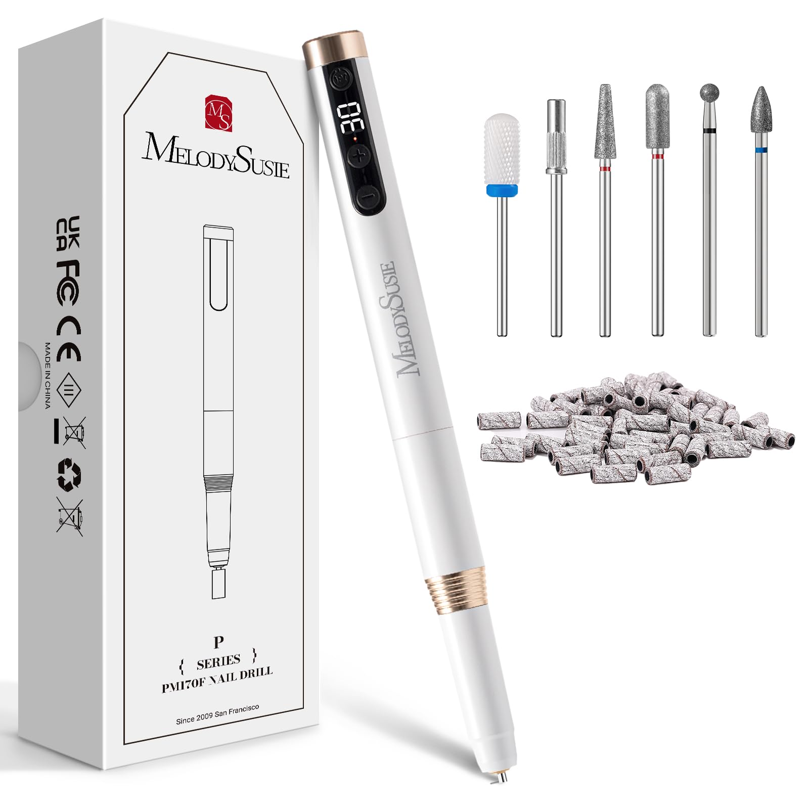 Foto 1 | Taladro De Uñas Melodysusie Pm170f Portátil Eléctrico De 3000 Rpm, Blanco - Venta Internacional.