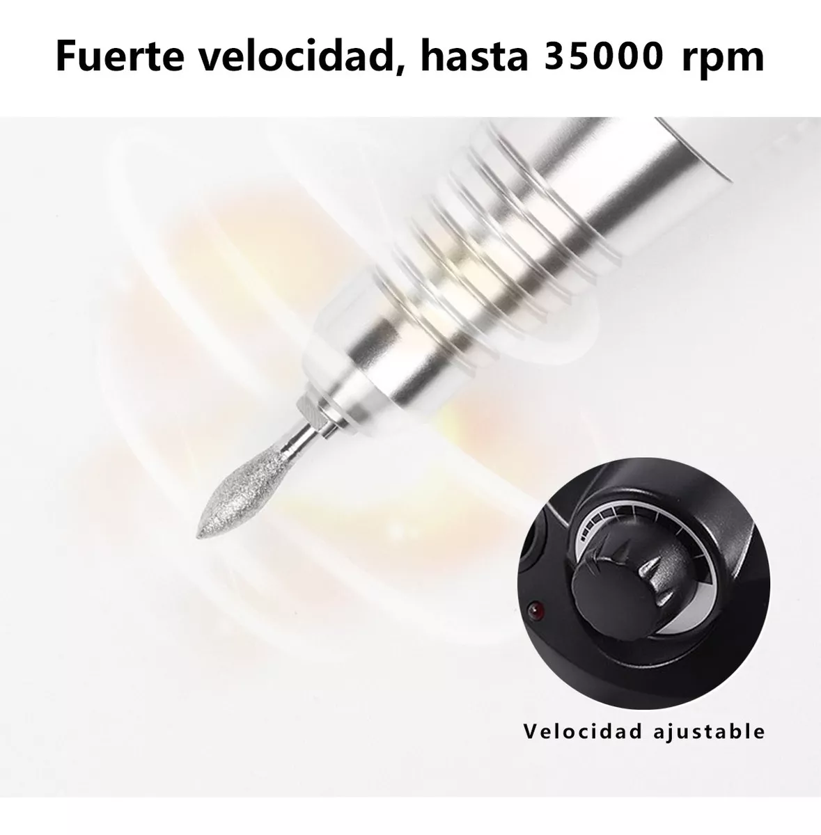 Foto 3 | Pulidor Para Uñas Drill Esmeril Profesional 25000 Rpm Belug, Negro