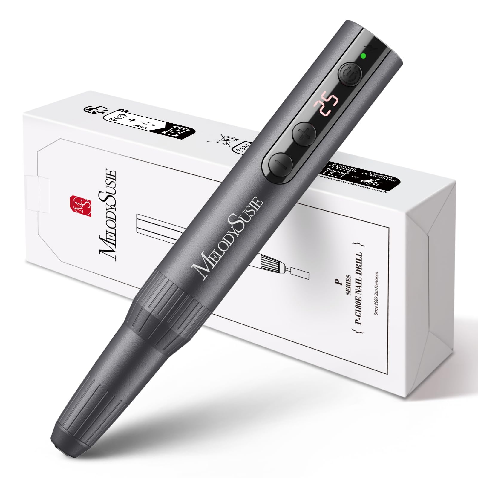 Foto 1 | Taladro Eléctrico Para Uñas Melodysusie Recargable De 25000 Rpm, Color Gris - Venta Internacional.