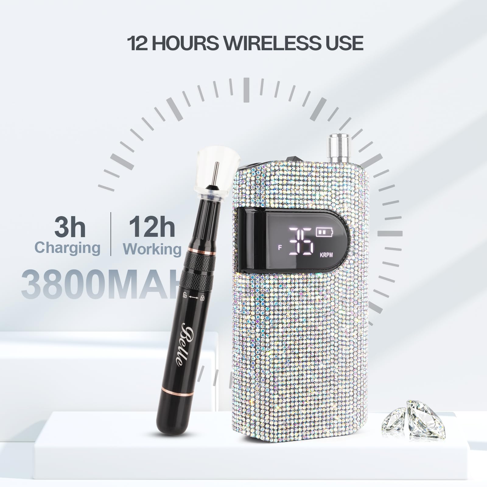 Foto 3 | Máquina Perforadora De Uñas Belle Professional Sparkly Electric - Venta Internacional.