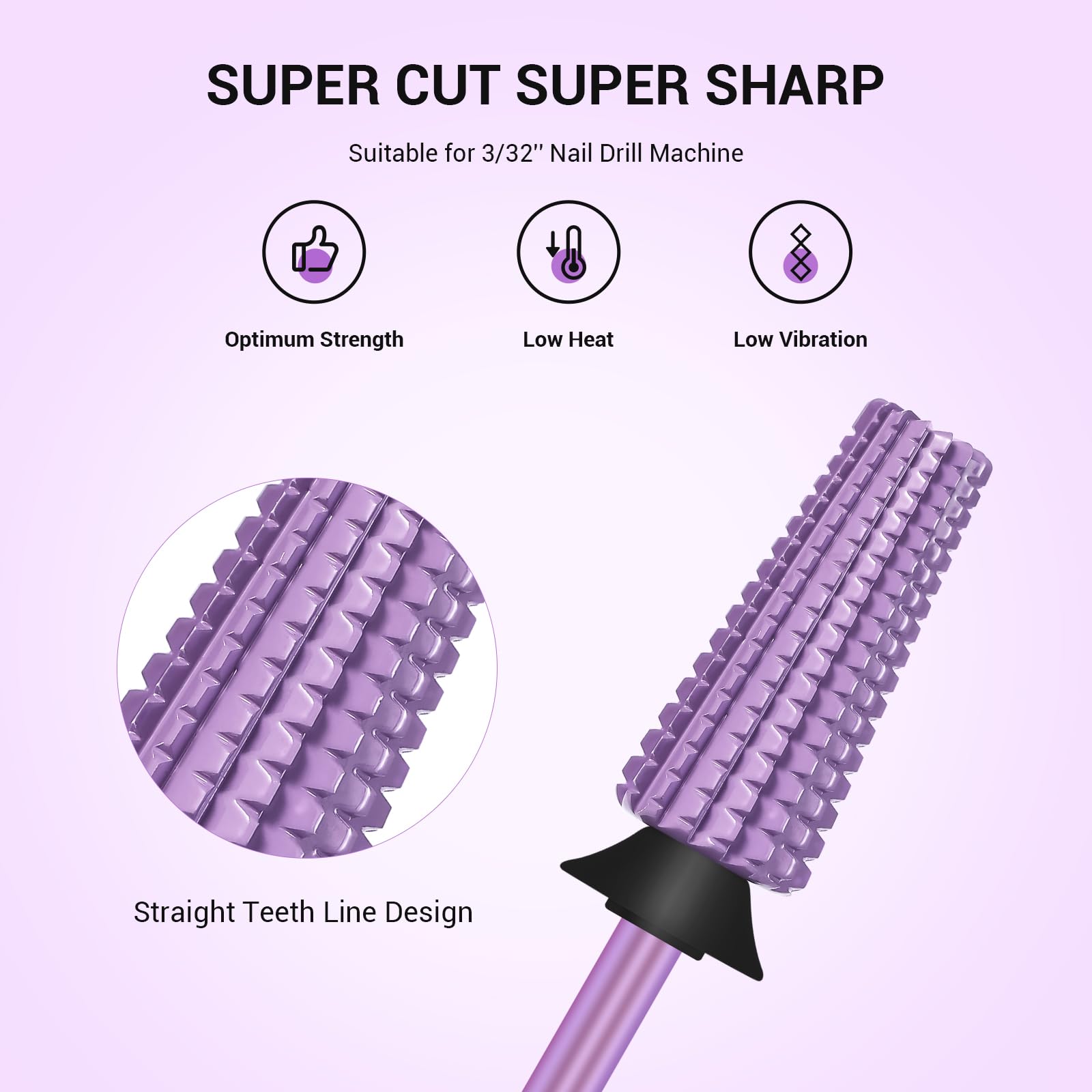 Foto 2 | Brocas Para Uñas Melodysusie Super Cut Edition 5 En 1, Color Morado - Venta Internacional.