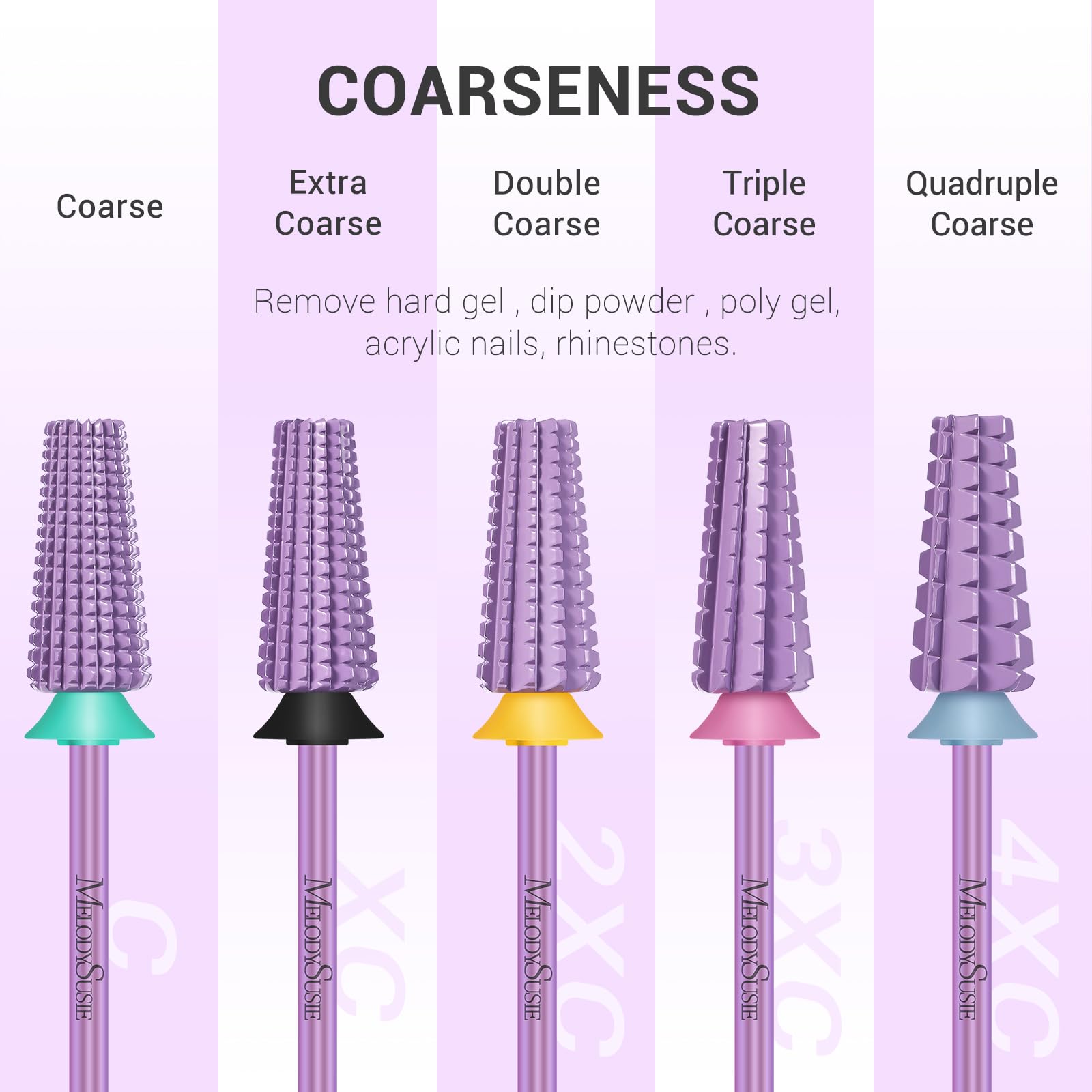 Foto 5 | Brocas Para Uñas Melodysusie Super Cut Edition 5 En 1, Color Morado - Venta Internacional.