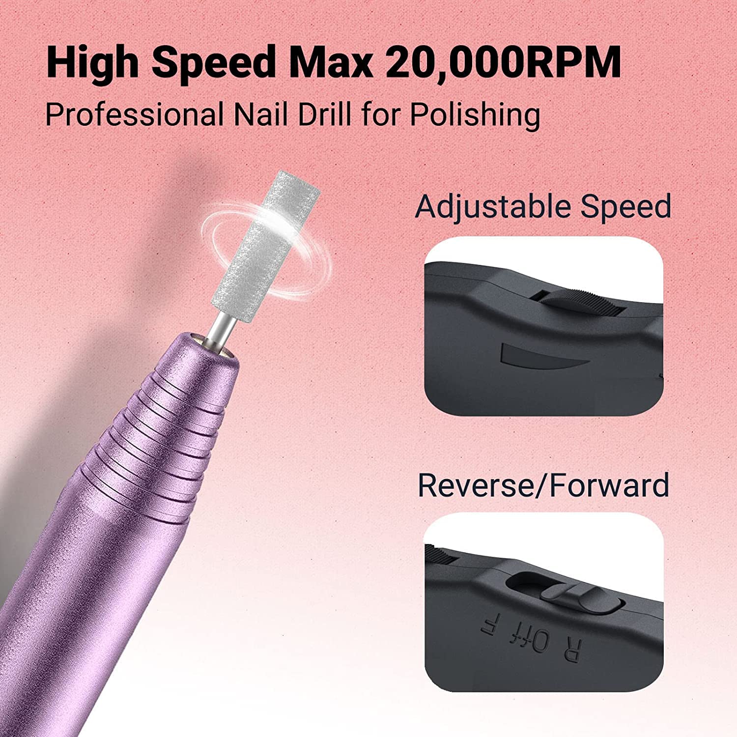 Foto 2 | Máquina Perforadora De Uñas Eléctrica Melodysusie Pc120i Purple - Venta Internacional.