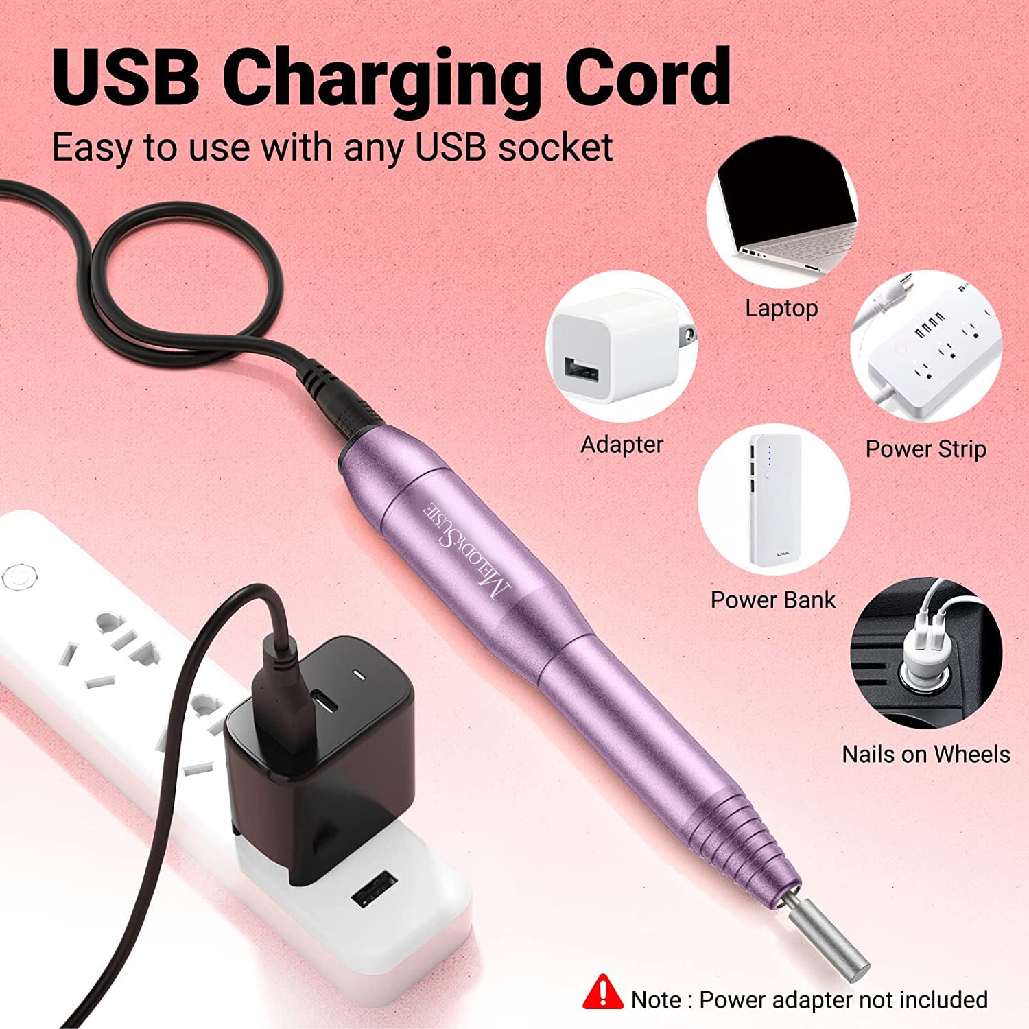 Foto 4 | Máquina Perforadora De Uñas Eléctrica Melodysusie Pc120i Purple - Venta Internacional.