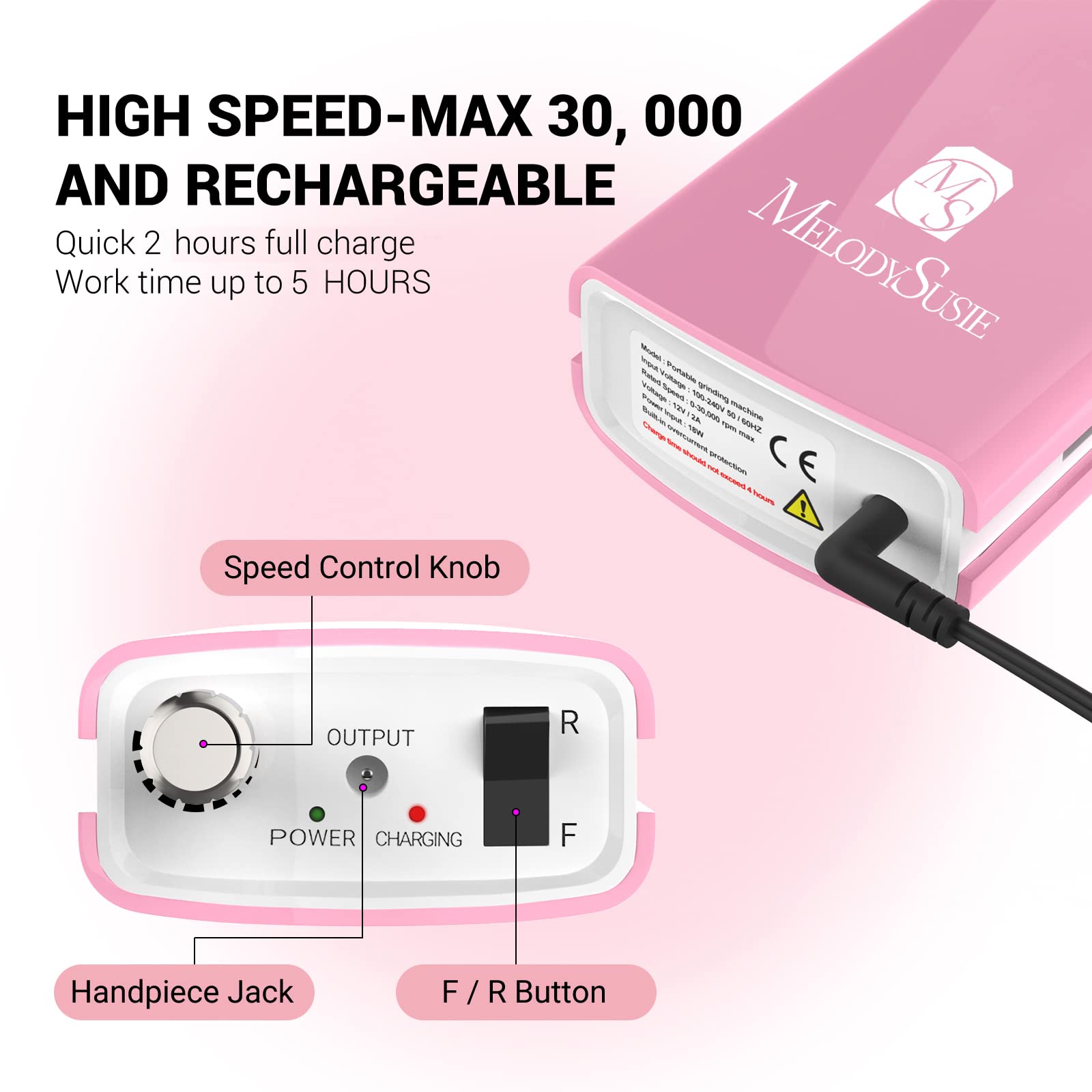 Foto 4 pulgar | Taladro De Uñas Eléctrico Melodysusie Professional Sc300i 30000rpm - Venta Internacional.