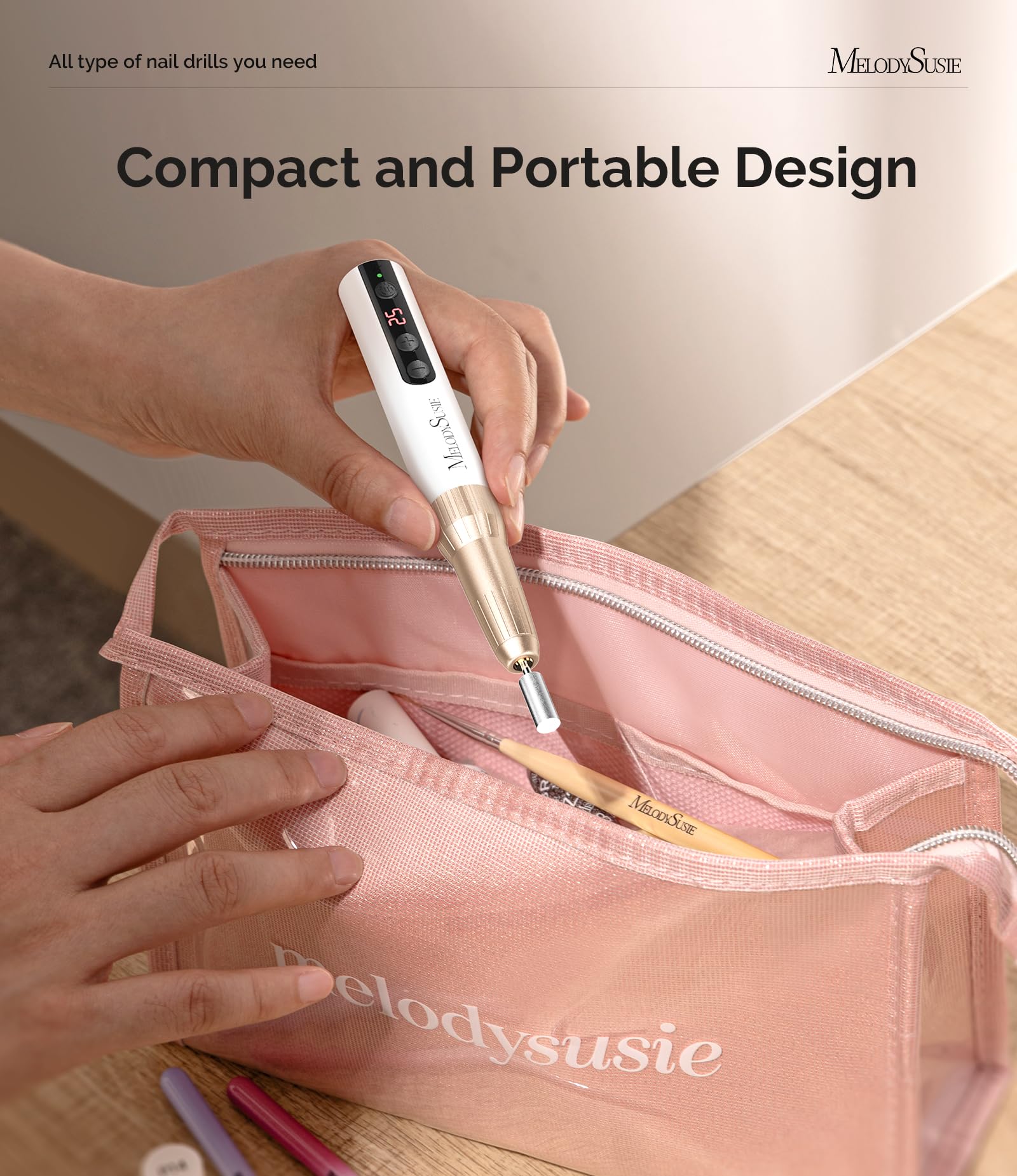 Foto 6 | Taladro Eléctrico Para Uñas Melodysusie Recargable 25000 Rpm Pc180e - Venta Internacional.