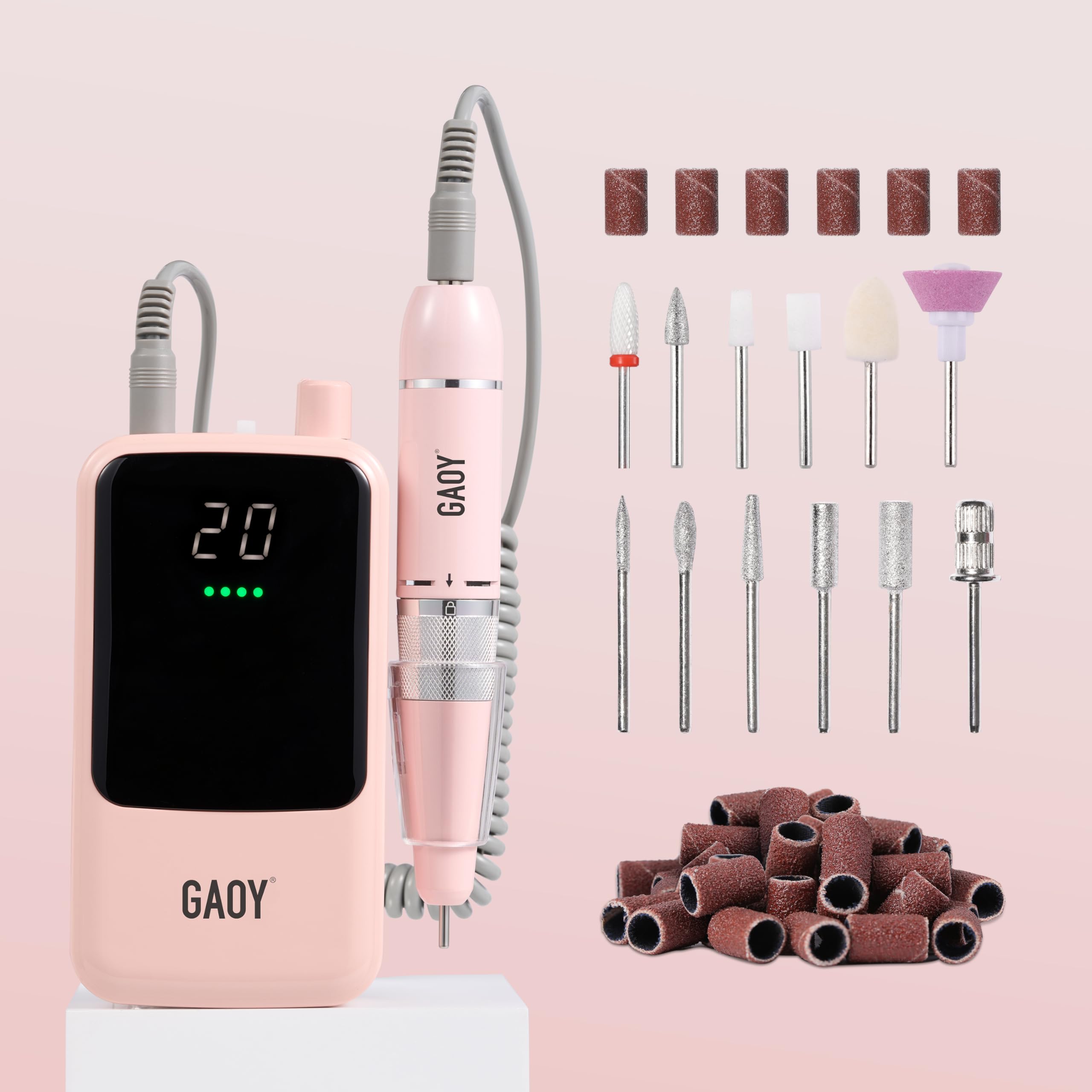 Foto 2 pulgar | Taladro De Uñas Gaoy Recargable, Inalámbrico, Eléctrico, Rosa Con Brocas - Venta Internacional.