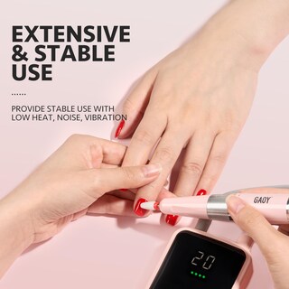 Foto 2 | Taladro De Uñas Gaoy Recargable, Inalámbrico, Eléctrico, Rosa Con Brocas - Venta Internacional.