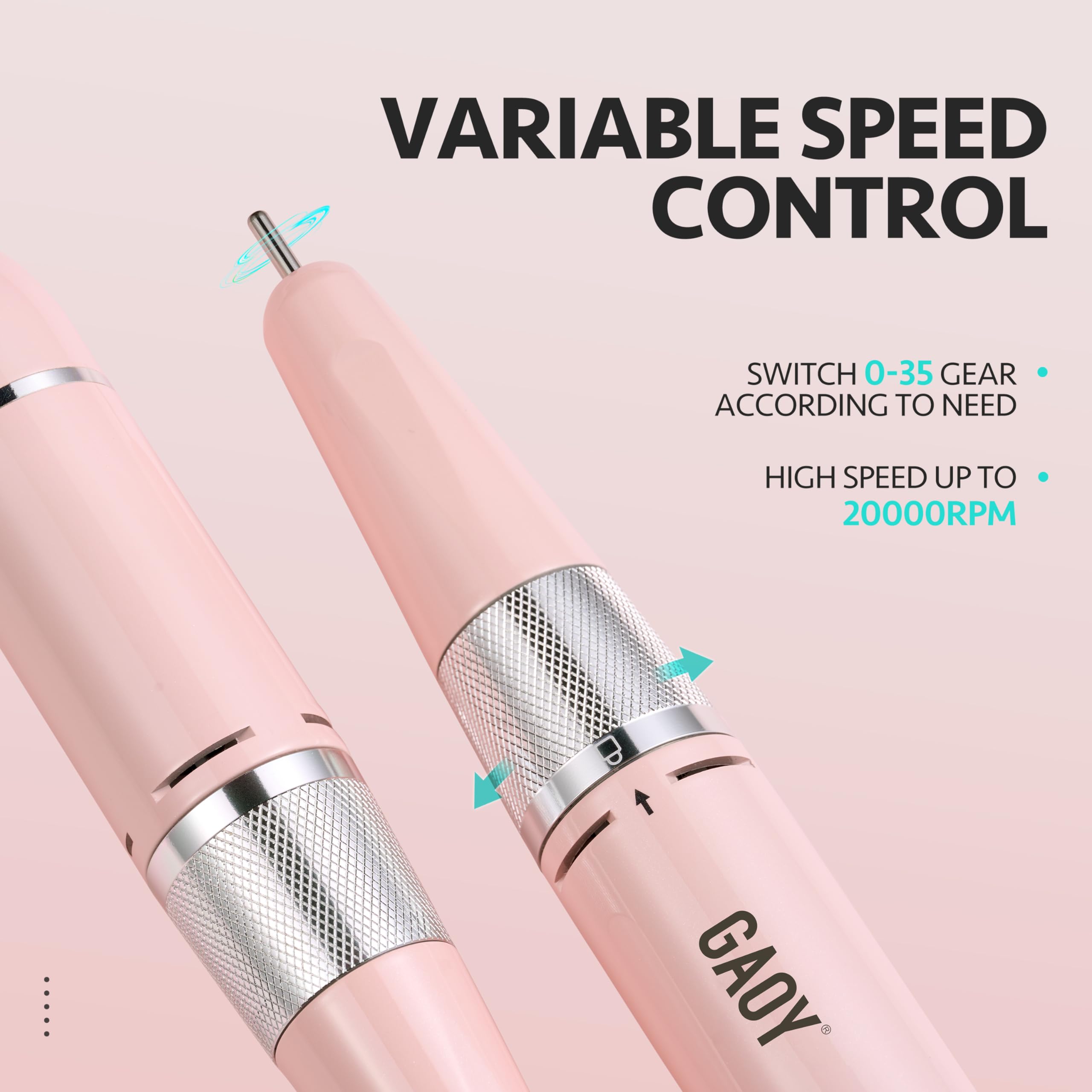 Foto 4 pulgar | Taladro De Uñas Gaoy Recargable, Inalámbrico, Eléctrico, Rosa Con Brocas - Venta Internacional.