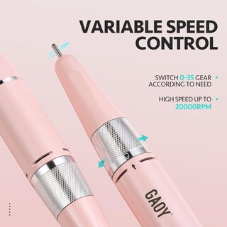 Foto 3 | Taladro De Uñas Gaoy Recargable, Inalámbrico, Eléctrico, Rosa Con Brocas - Venta Internacional.