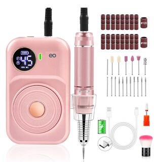 Foto 2 | Pulidor de Uñas Recargable con Kit Multifuncional y Pantalla LCD Rosa