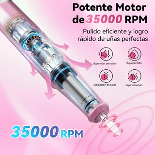 Foto 4 | Pulidor Drill Esmeril Para Uñas Profesional 35000 Rpm Eo Safe Imports Esi-19925 Rosa