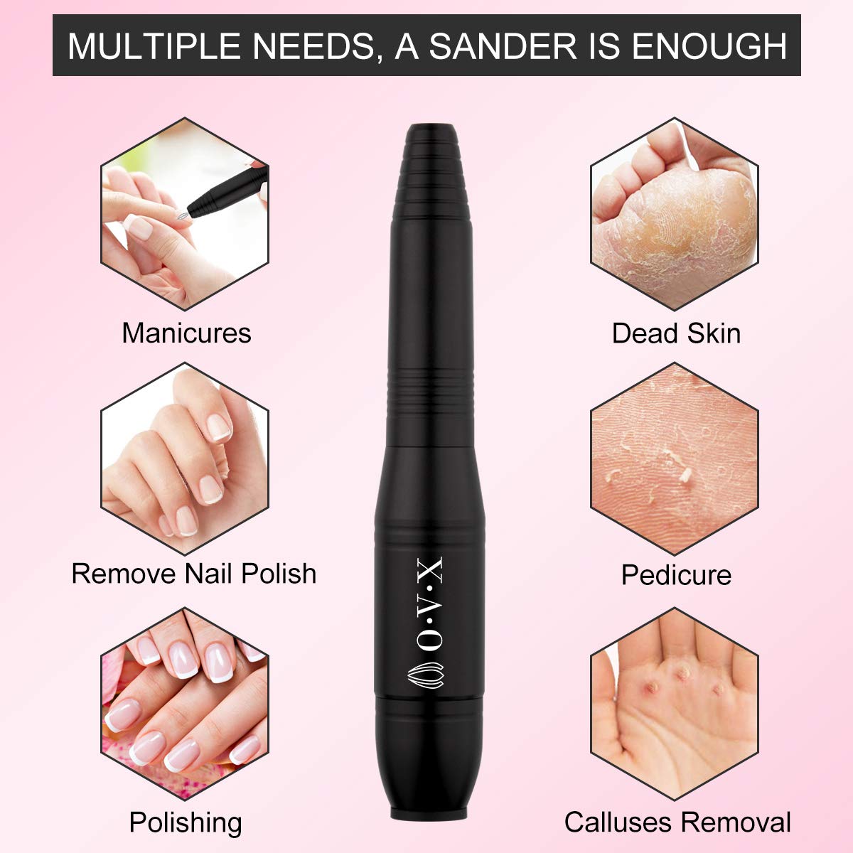 Foto 7 | Kit De Taladro De Uñas Ovx Electric, Lima De Uñas, Set De Manicura Y Pedicura - Venta Internacional.