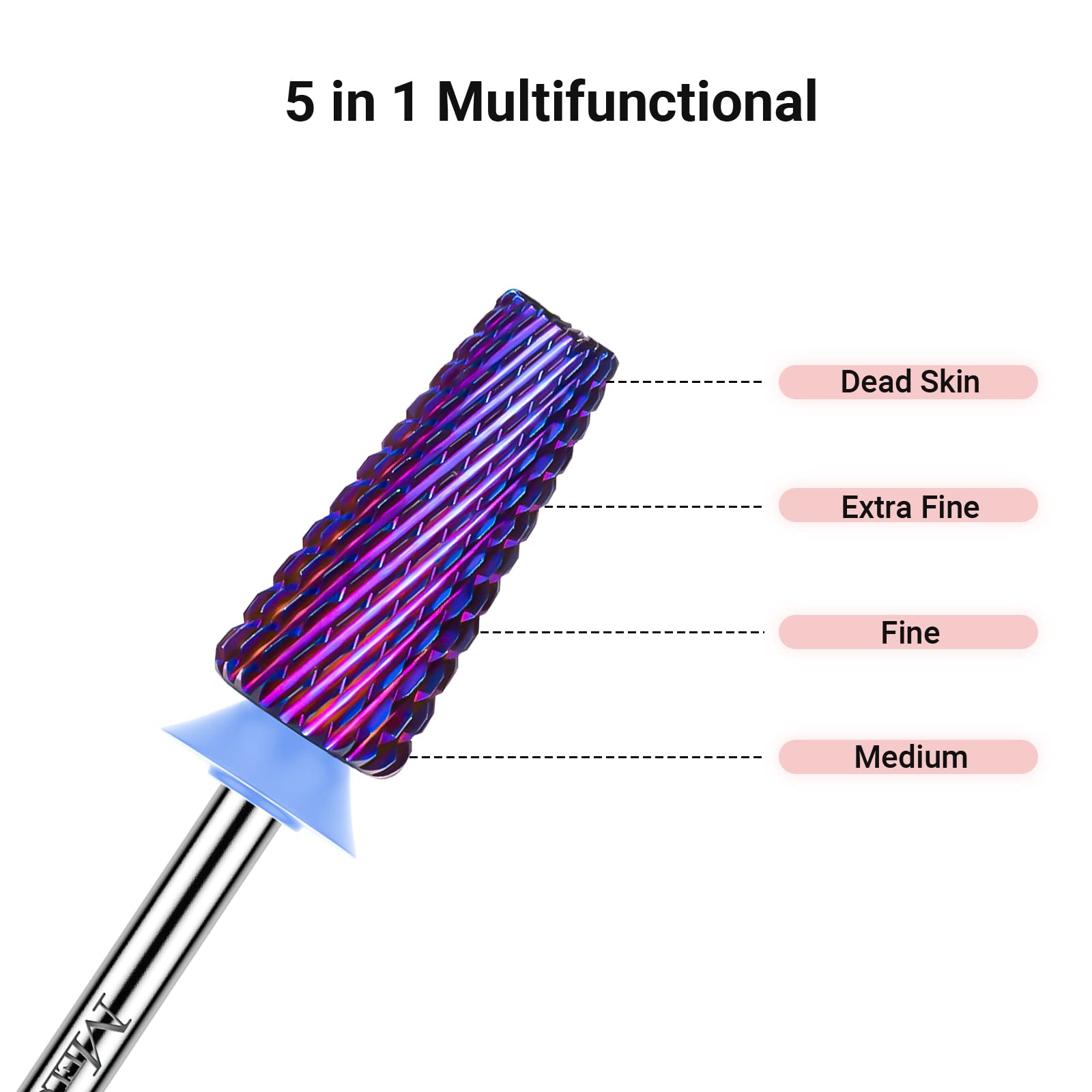 Foto 3 | Brocas Para Uñas Melodysusie Professional 5 En 1 Moradas - Venta Internacional.
