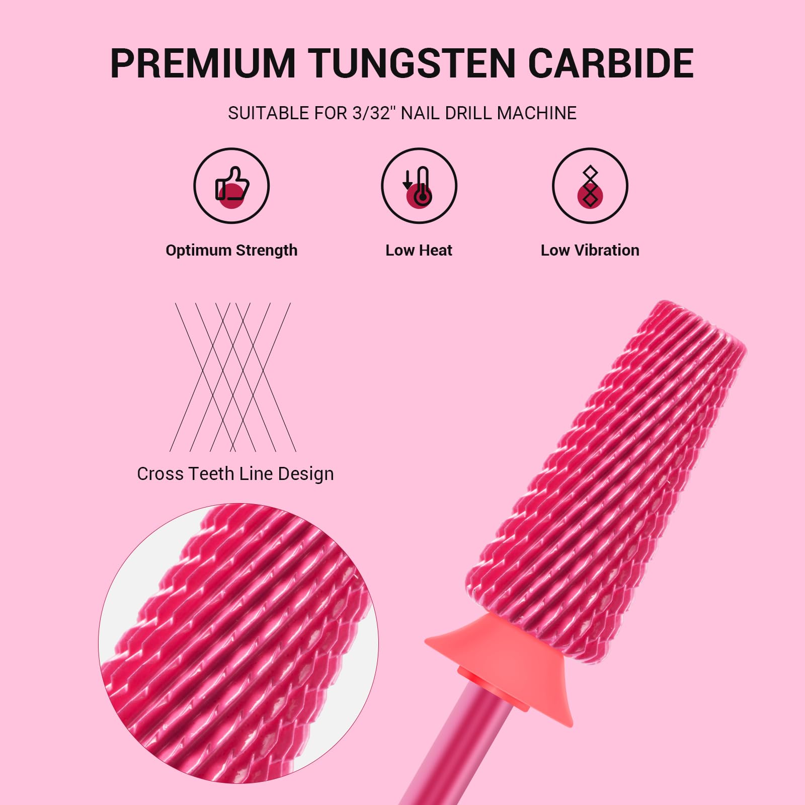 Foto 2 | Brocas Para Uñas Melodysusie Professional 5 En 1 Pink Blossom - Venta Internacional.