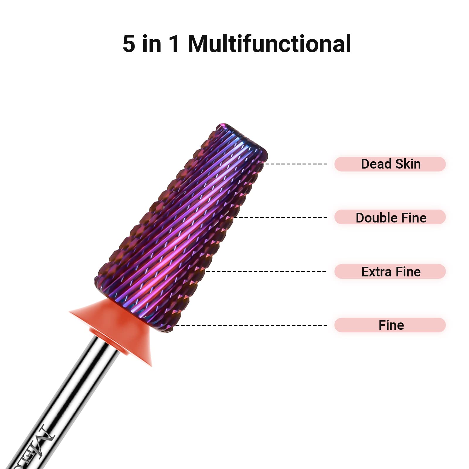 Foto 3 | Brocas Para Uñas Melodysusie Professional 5 En 1 Moradas - Venta Internacional.
