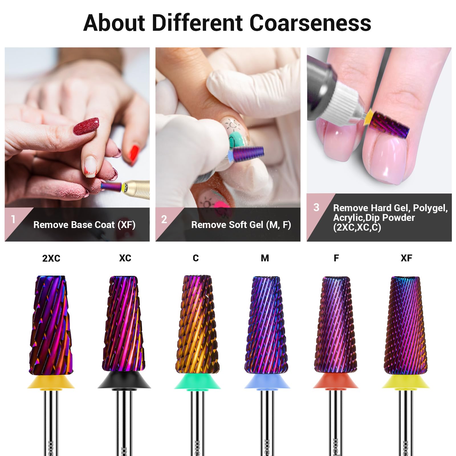 Foto 5 | Brocas Para Uñas Melodysusie Professional 5 En 1 Moradas - Venta Internacional.