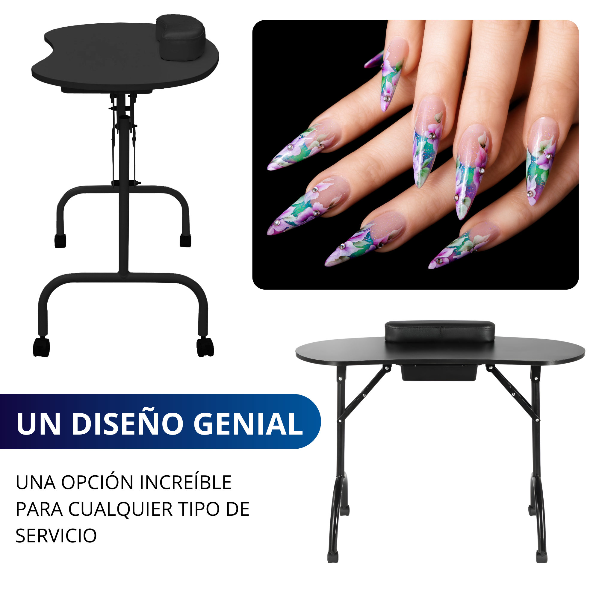 Foto 8 | Mesa Para Uñas Manicure Ecomlab Portatil Plegable Estética