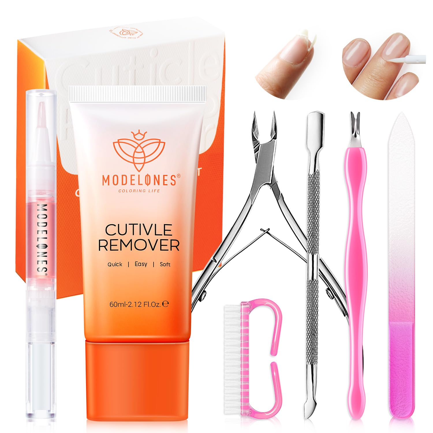 Foto 2 pulgar | Kit Removedor De Cutículas Modelones Con Crema, Aceite Y Herramientas De Manicura - Venta Internacional.