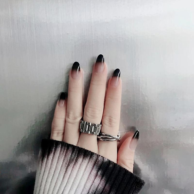 Foto 2 pulgar | Uñas Postizas Huoguo Dark  24 Unidades Con Gasa Adhesiva Desmontable - Venta Internacional.