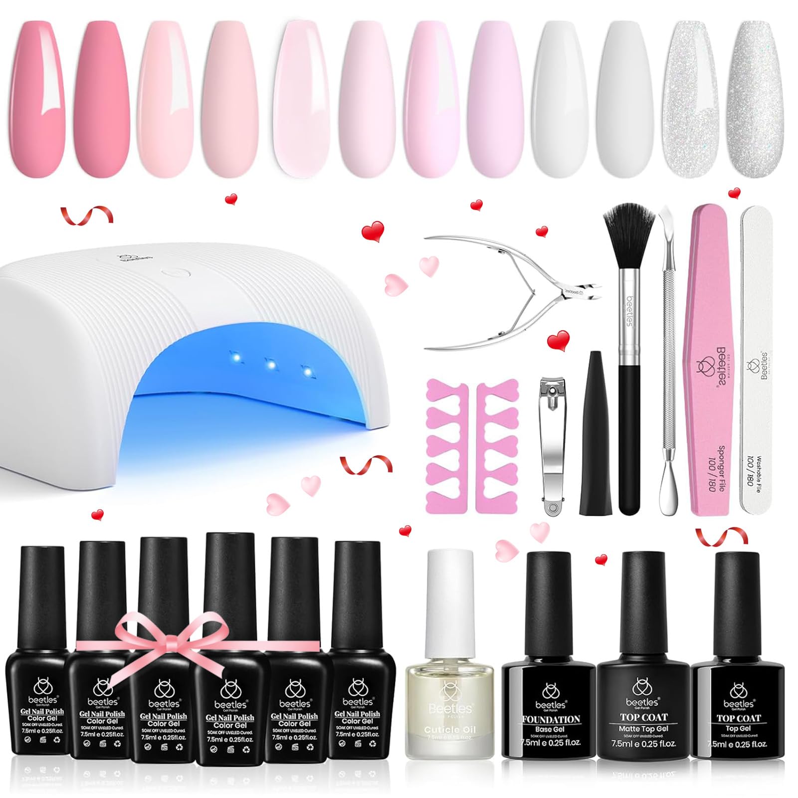Foto 2 pulgar | Kit de Esmalte de Uñas en Gel Beetles Gel Polish con Luz UV 6 Colores para Mujer - Venta Internacional