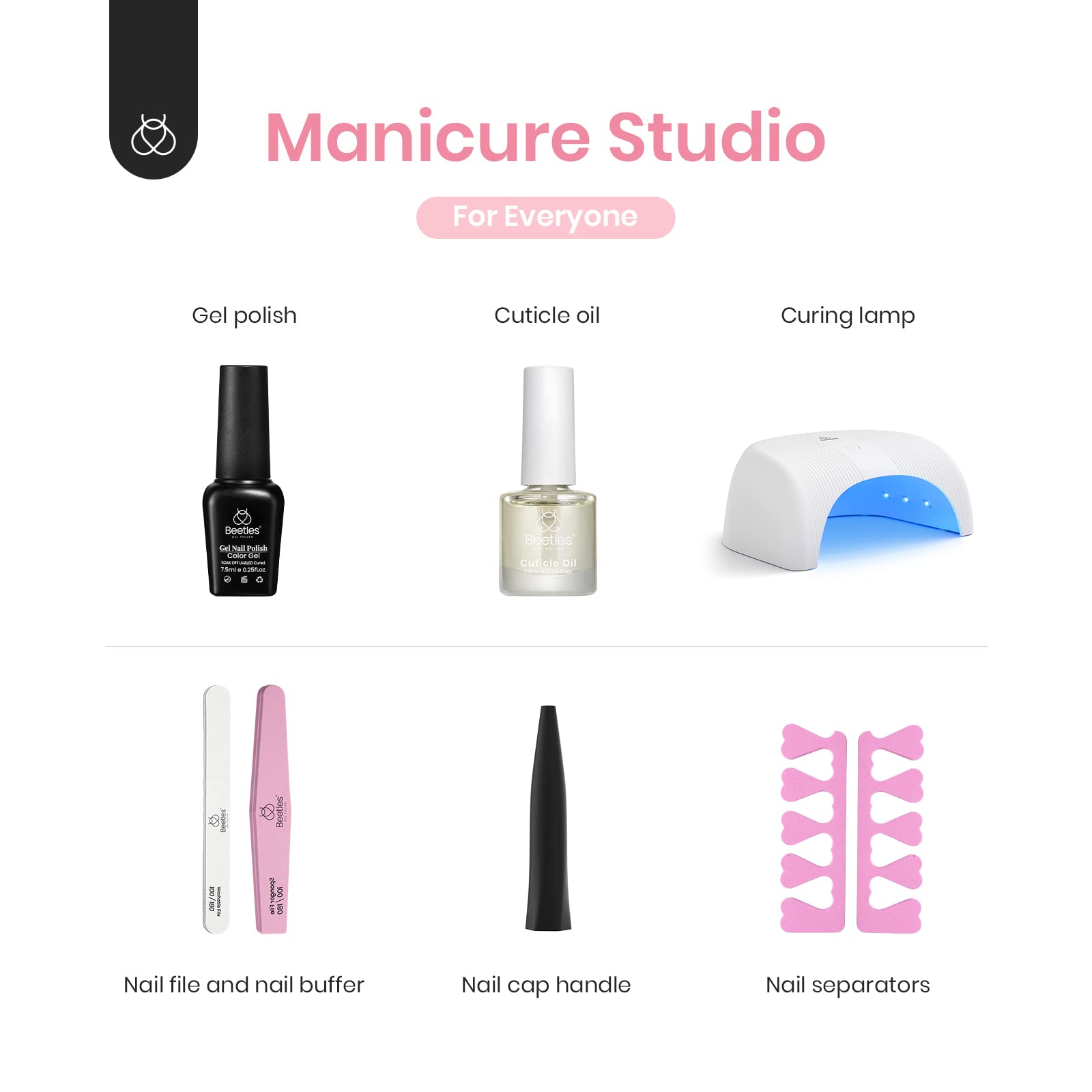 Foto 7 pulgar | Kit de Esmalte de Uñas en Gel Beetles Gel Polish con Luz UV 6 Colores para Mujer - Venta Internacional