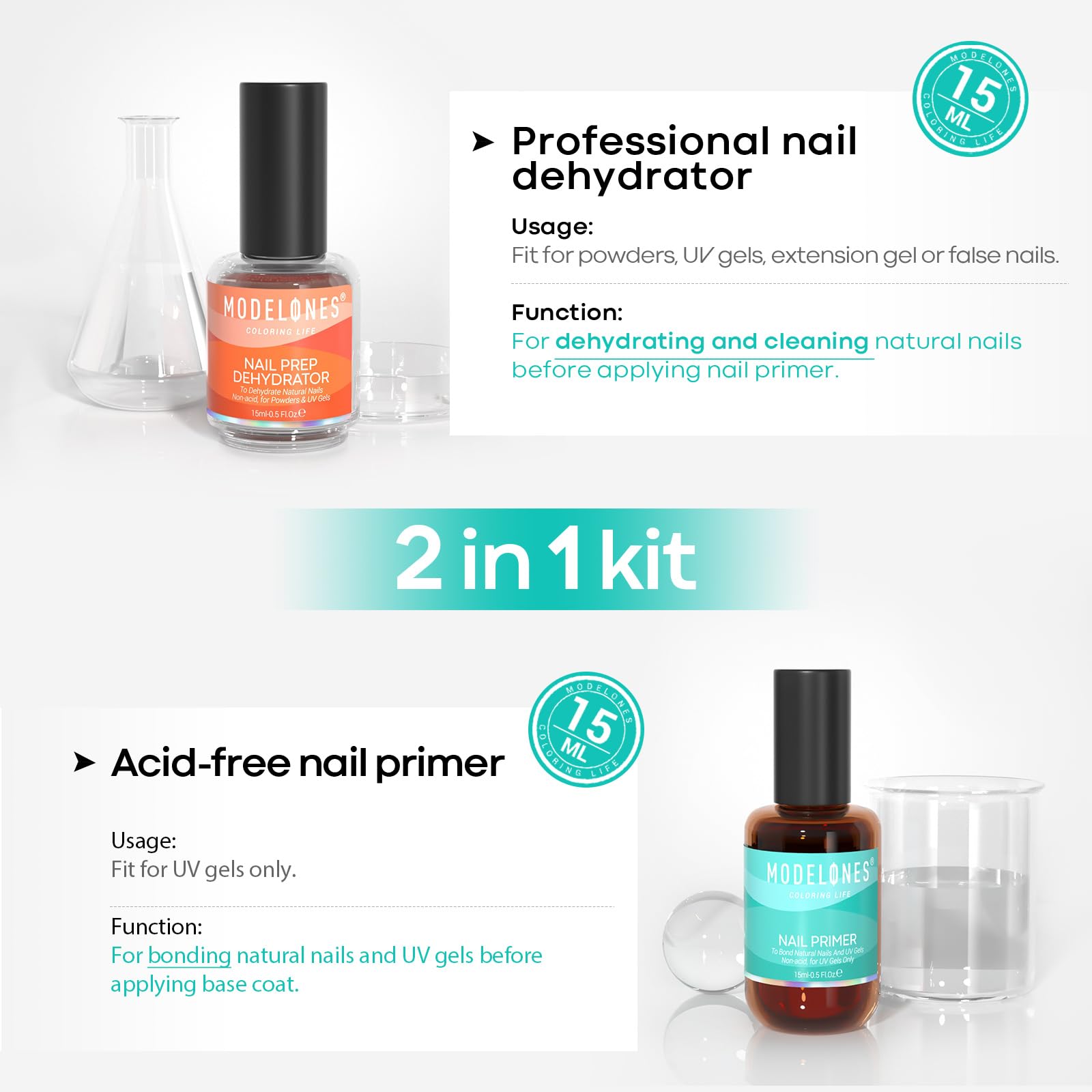 Foto 3 pulgar | Kit Deshidratador E Imprimador De Uñas Modelones, 15 Ml, Sin Ácido - Venta Internacional.