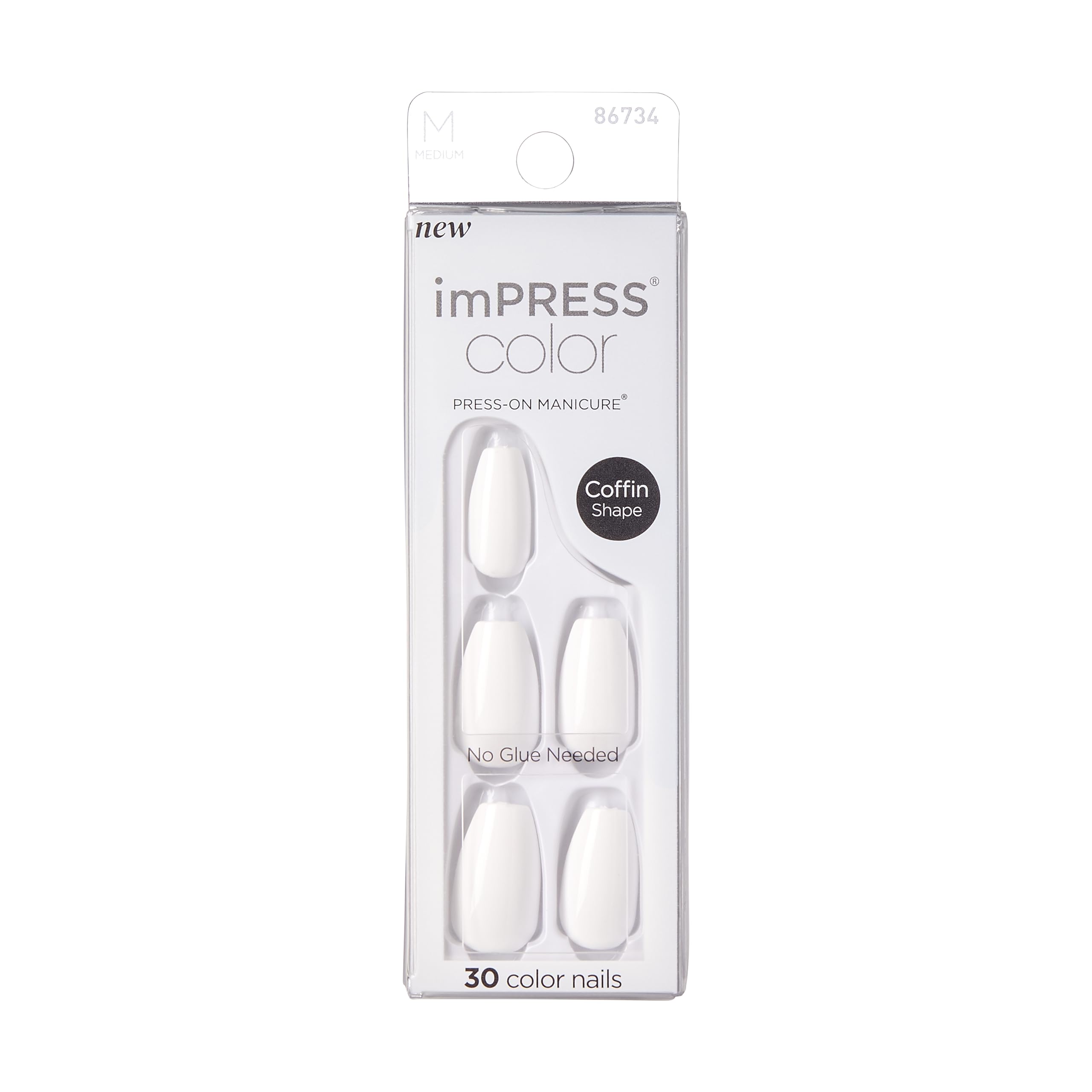 Foto 2 pulgar | Set De Uñas Impress No Glue Mani Press On 'frosting' White - Venta Internacional.