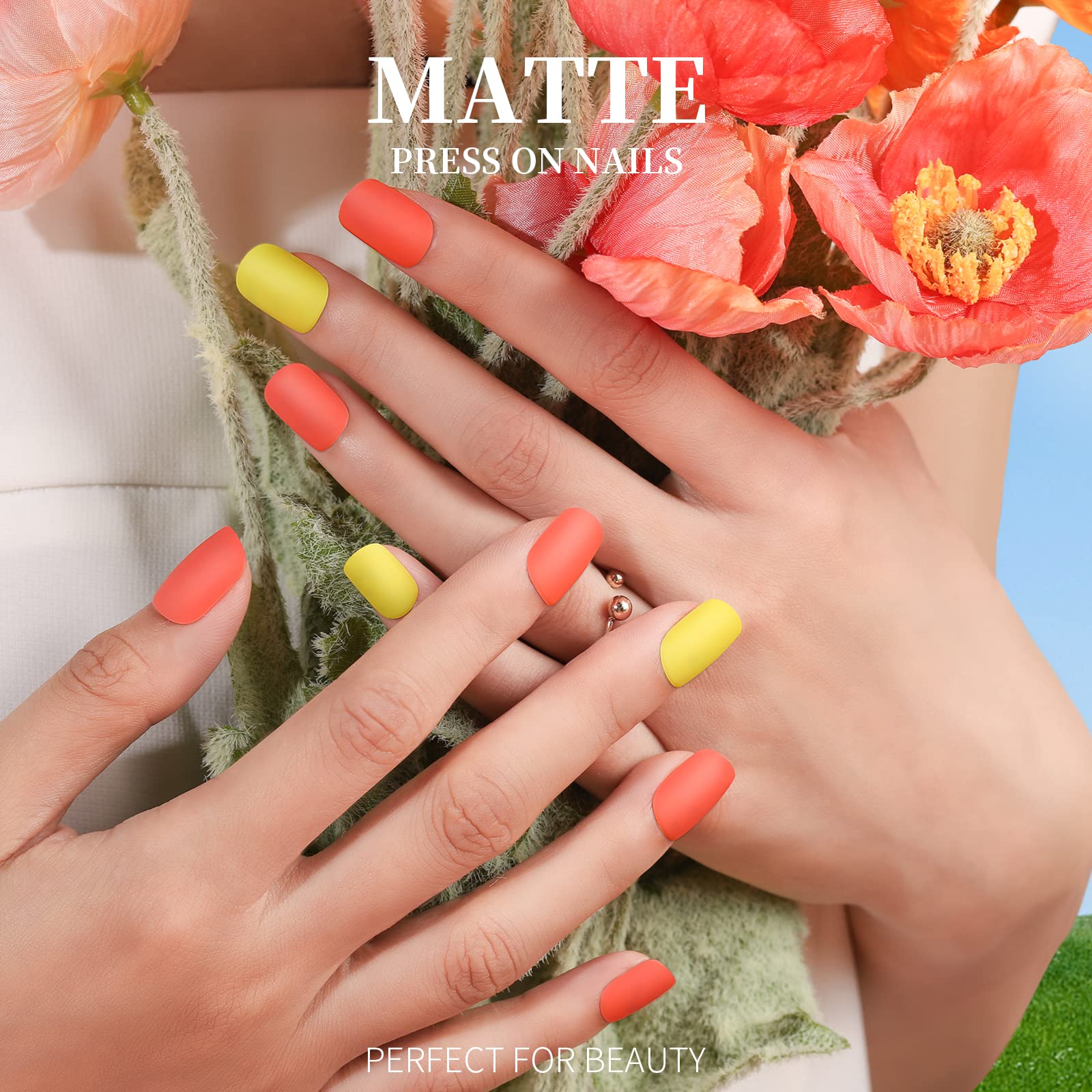 Foto 4 pulgar | Press On Nails Teenitor Glitter Short Square 12 Tamaños X 24 - Venta Internacional.