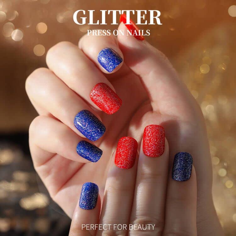 Foto 6 pulgar | Press On Nails Teenitor Glitter Short Square 12 Tamaños X 24 - Venta Internacional.