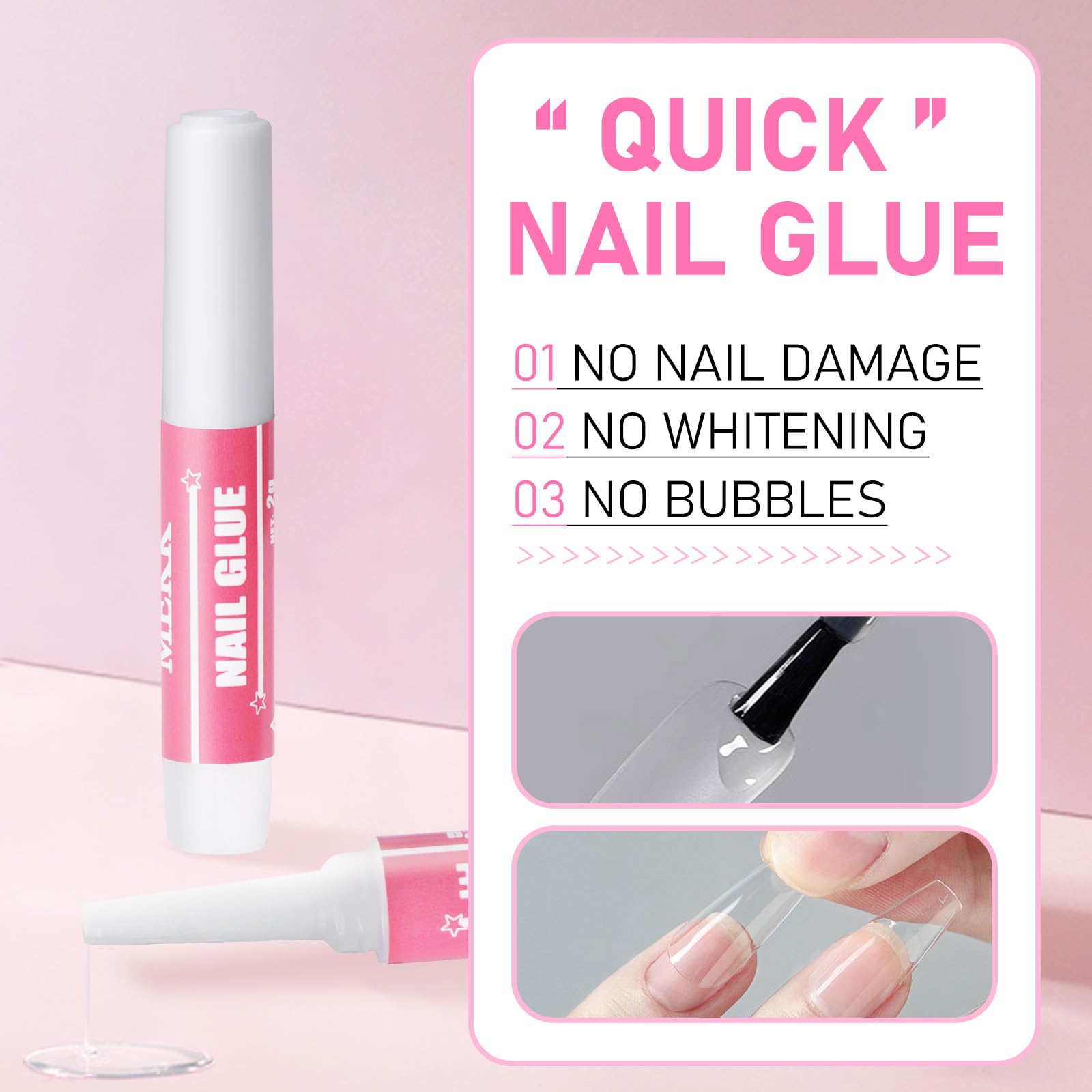 Foto 3 | Pegamento De Uñas Mekk Super Strong Para Uñas Acrílicas  2 Ml (36 Unidades) - Venta Internacional.