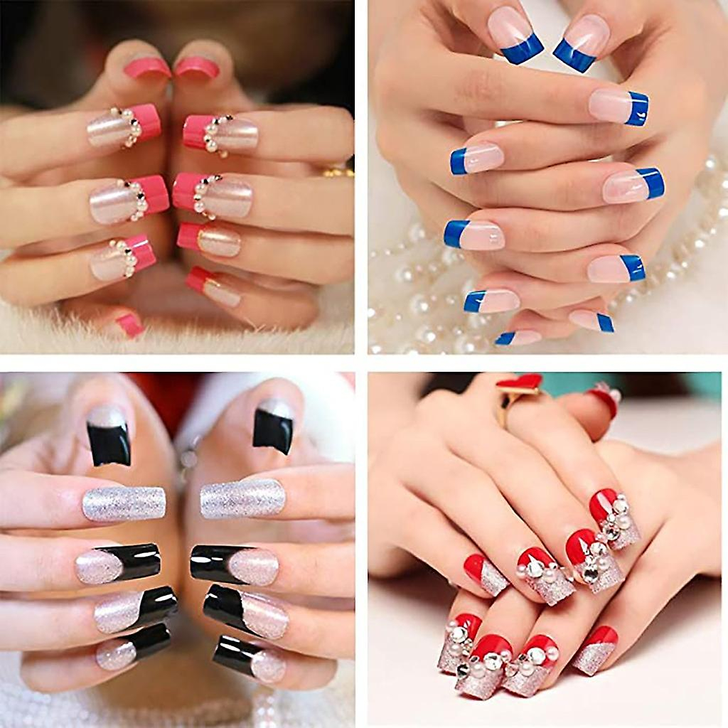 Foto 6 pulgar | Uñas Postizas Artificiales Con Punta Acrílica Francesa Con Cortaúñas - Venta Internacional.