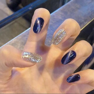 Foto 1 | Piezas De Uñas Falsas Huoguo Acrílicas Moradas Y Plateadas Usables - Venta Internacional.