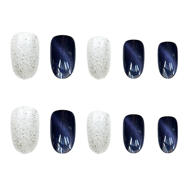 Foto 3 pulgar | Piezas De Uñas Falsas Huoguo  Acrílicas  Moradas Y Plateadas  Usables - Venta Internacional.