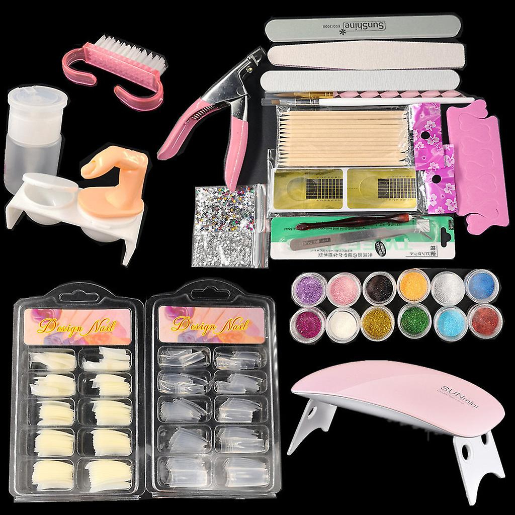 Foto 2 pulgar | Set De Consejos Acrílicos Para Decoración De Uñas Huoguo Pro 21 En 1 Con Lámpara Y Acceso - Venta Internacional.