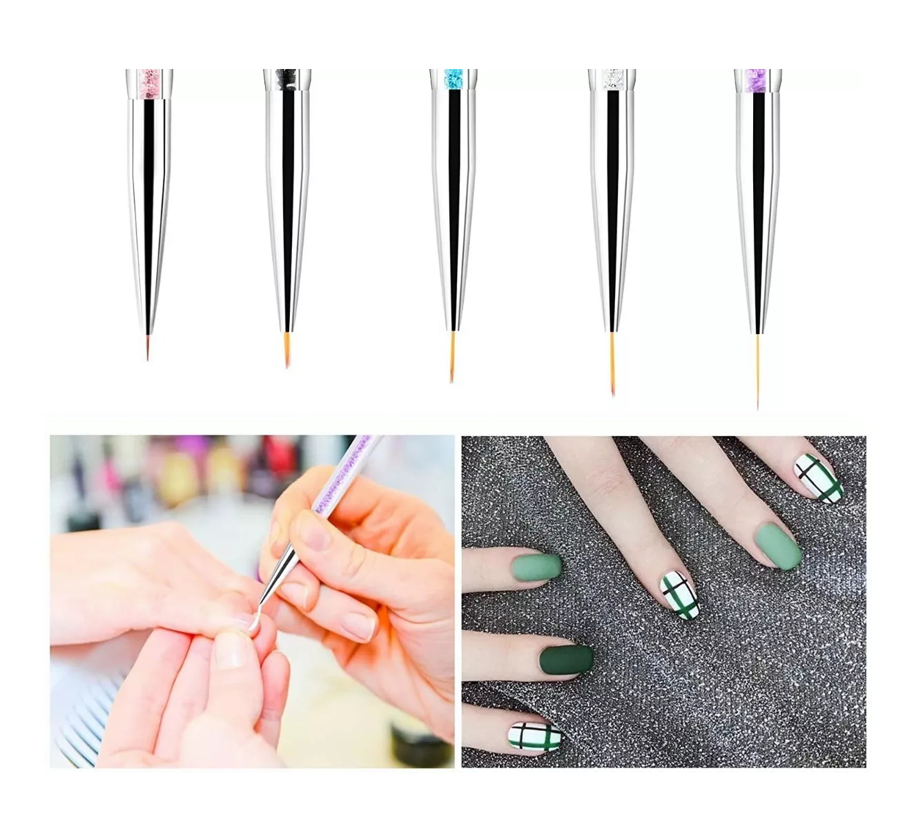 Foto 5 pulgar | Pinceles para Uñas BELUG Liner Acrílico Uñas Acrílicas Gel 9 Pzs