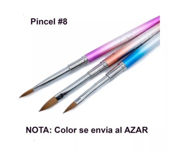 Foto 2 | Pincel Profesional Numero #8 Pelo Natural 100%, Color Al Azar