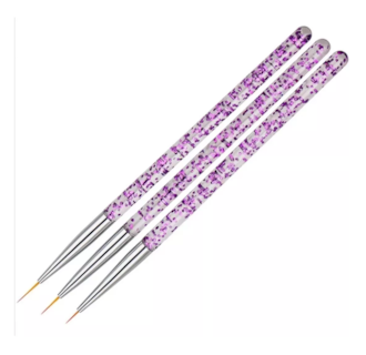 Foto 1 | Pinceles para Uñas de Estilo Fino y Mano Alzada 3 Pzs color Morado