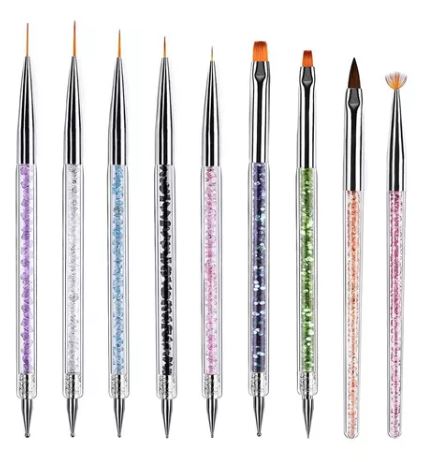 9pcs Pinceles Para Uñas Liner Acrilico Uñas Acrilicas Gel