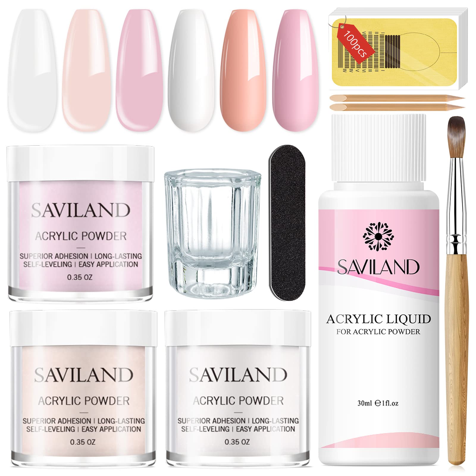 Kit De Uñas Acrílicas Saviland Starter Con Polvo Acrílico Y Líquido - Venta Internacional.