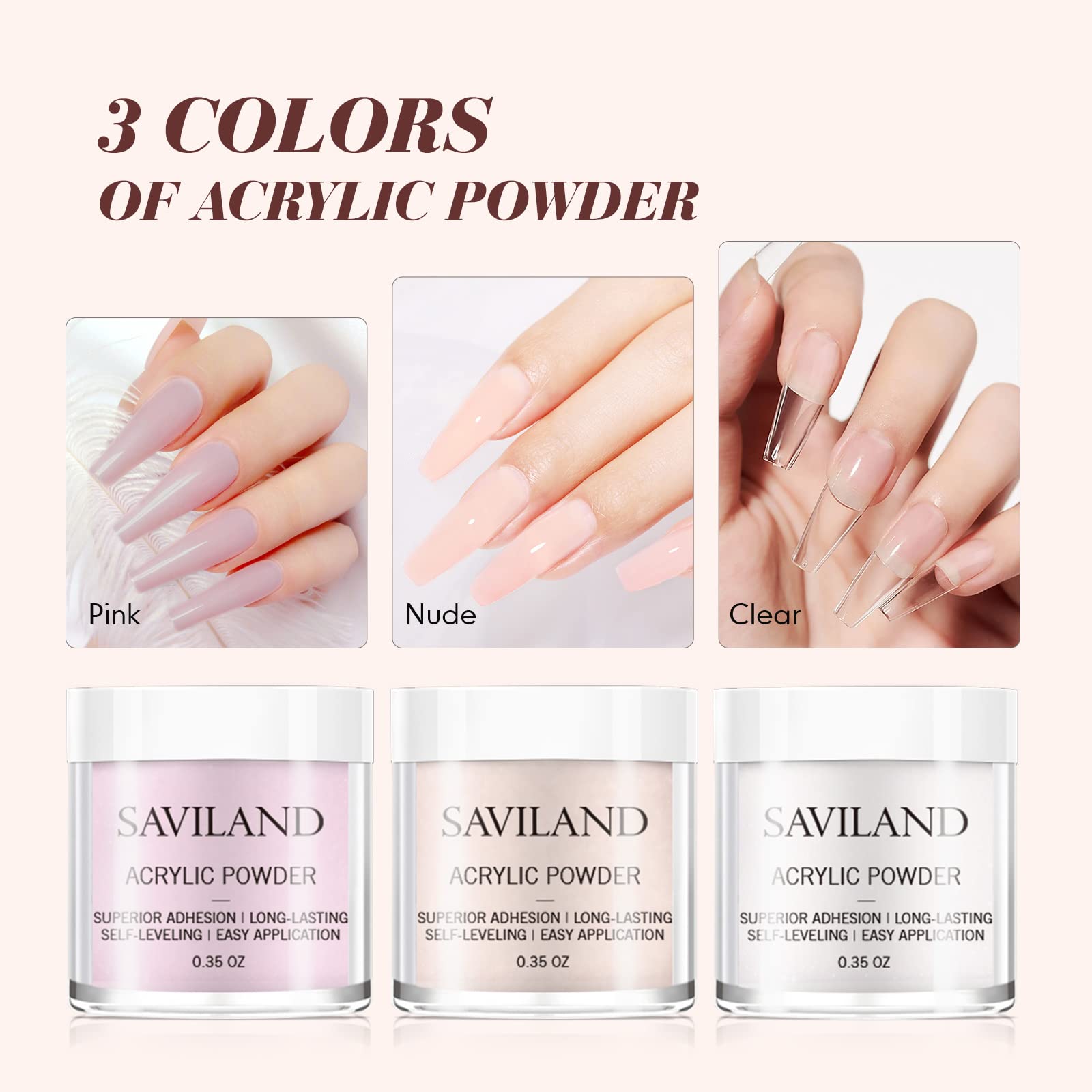 Foto 3 | Kit De Uñas Acrílicas Saviland Starter Con Polvo Acrílico Y Líquido - Venta Internacional.