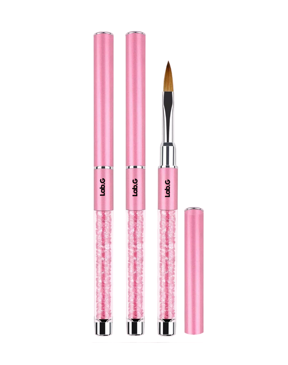 Pinceles para Uñas Acrílico 3 Piezas Rosas