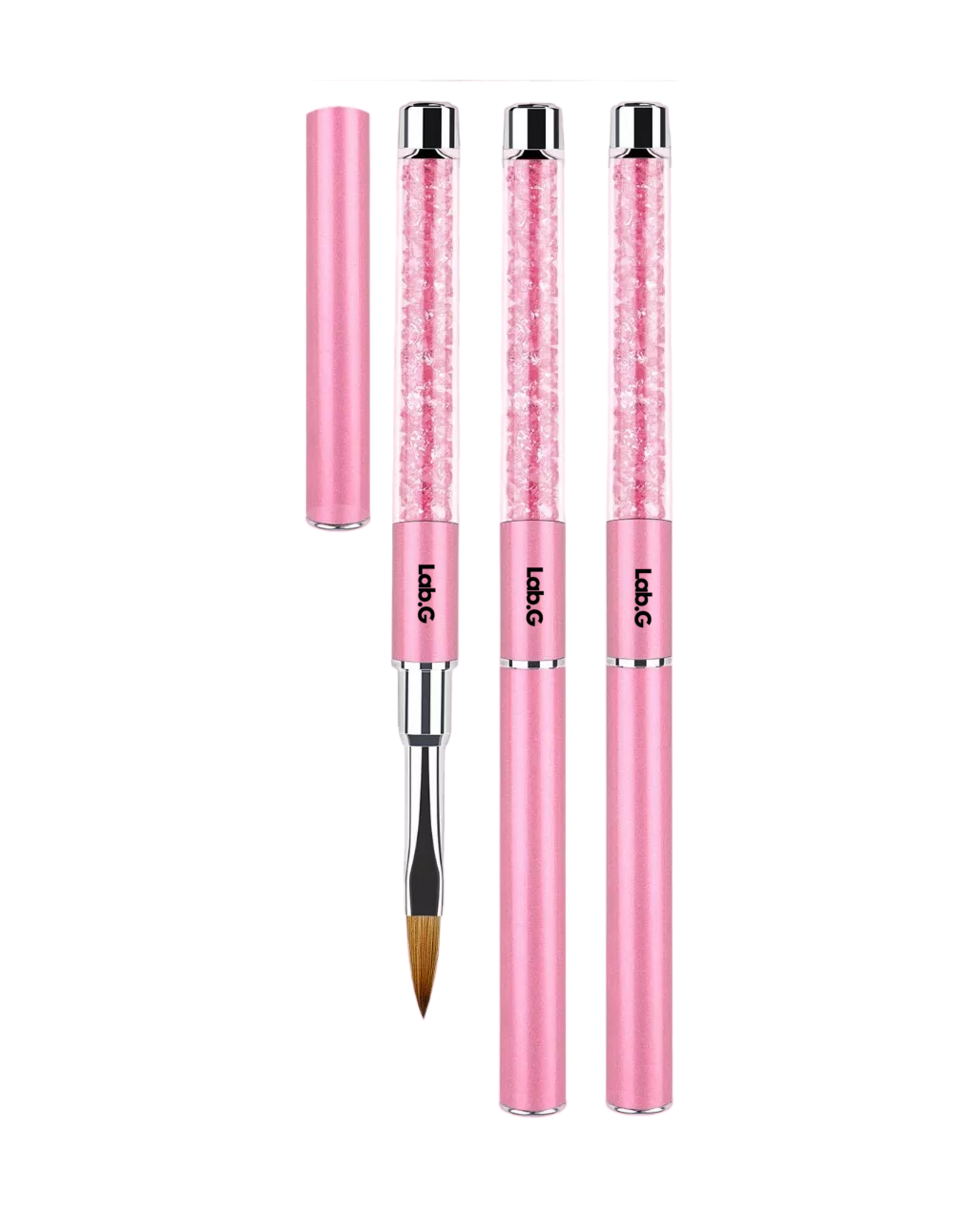 Foto 4 | Pinceles para Uñas Acrílico 3 Piezas Rosas